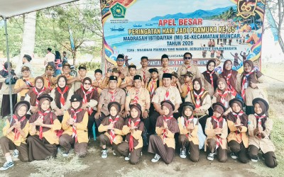 Semangat Hari Jadi Pramuka ke-65, MI Se-Kecamatan Muncar Kobarkan Jiwa Mandiri, Berkarakter, dan Berbudaya